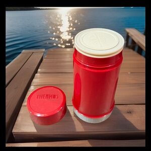 Thermos Red King Seeley Vintage Hot/Cold Insulated Food Jar with Cup Lid